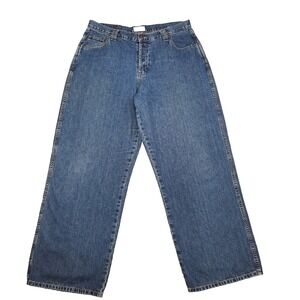 Vintage 90s Wide Leg Jeans Button Fly Womens 18 Y2k Boho Grunge St Johns Bay
